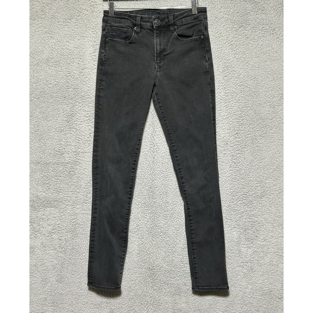 American Eagle Jeans Next Level Stretch‎ Jegging 30X31 Black Size 6 Whimsy Goth
